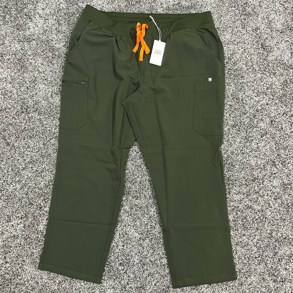 FIGS High Waisted Yola With Yoga Waistband Scrub Pants NWT - Green 5XL